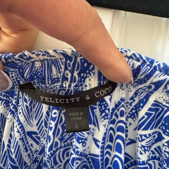 Blue and White Patterned Maxi Dress - Picture 4 of 5